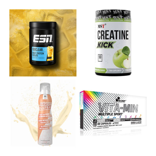 Wettkampfvorbereitung: ESN ISOCLEAR + MST Creatine + 2 weitere – alle enthaltenen Artikel