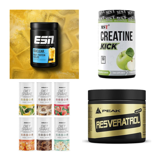 Wettkampfvorbereitung: ESN ISOCLEAR + MST Creatine + 2 weitere – alle enthaltenen Artikel