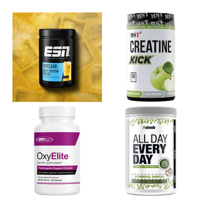 Wettkampfvorbereitung: ESN ISOCLEAR + MST Creatine + 2 weitere – alle enthaltenen Artikel