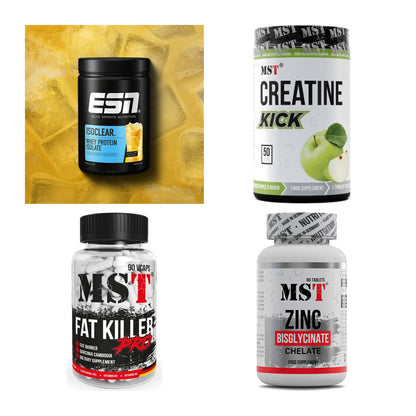 Wettkampfvorbereitung: ESN ISOCLEAR + MST Creatine + 2 weitere – alle enthaltenen Artikel