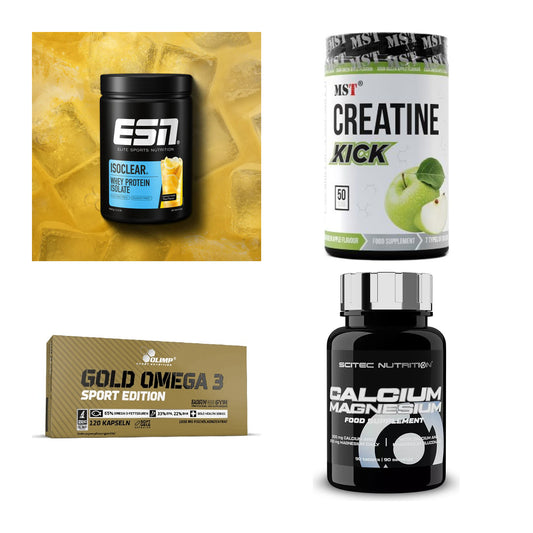 Wettkampfvorbereitung: ESN ISOCLEAR + MST Creatine + 2 weitere – alle enthaltenen Artikel