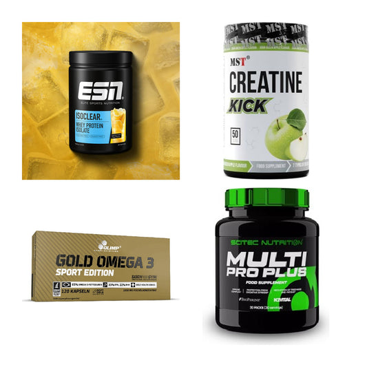 Wettkampfvorbereitung: ESN ISOCLEAR + MST Creatine + 2 weitere – alle enthaltenen Artikel