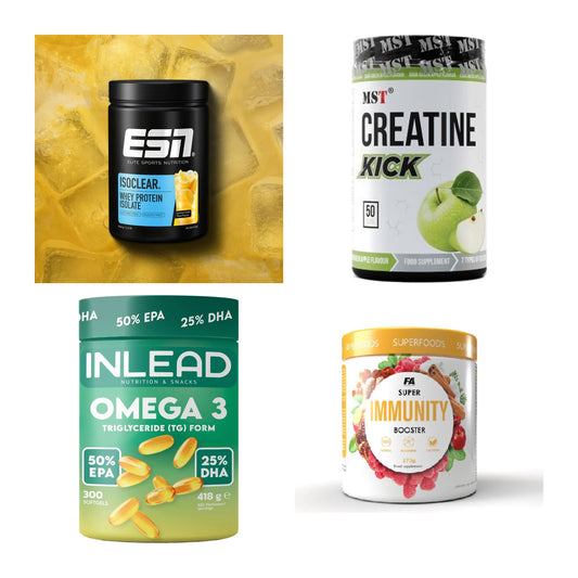 Wettkampfvorbereitung: ESN ISOCLEAR + MST Creatine + 2 weitere – alle enthaltenen Artikel