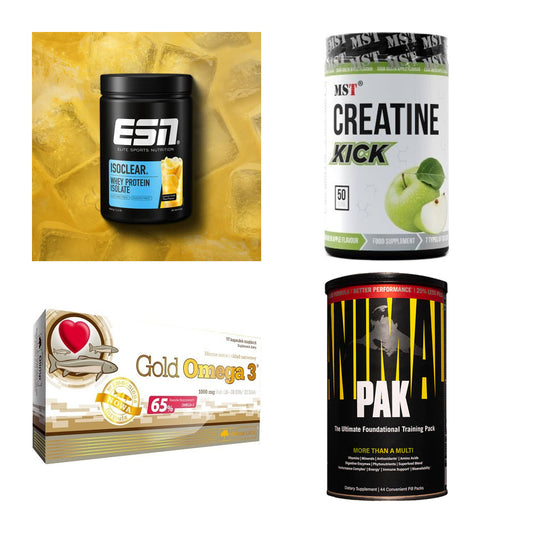 Wettkampfvorbereitung: ESN ISOCLEAR + MST Creatine + 2 weitere – alle enthaltenen Artikel