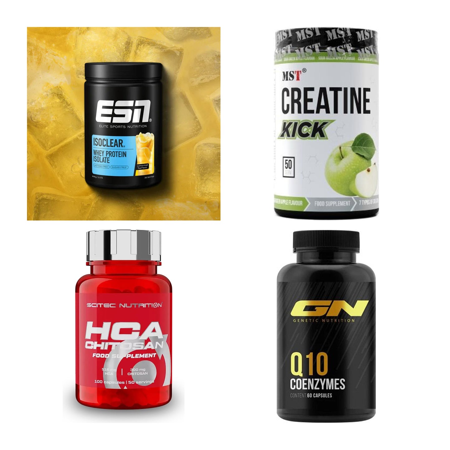 Wettkampfvorbereitung: ESN ISOCLEAR + MST Creatine + 2 weitere – alle enthaltenen Artikel