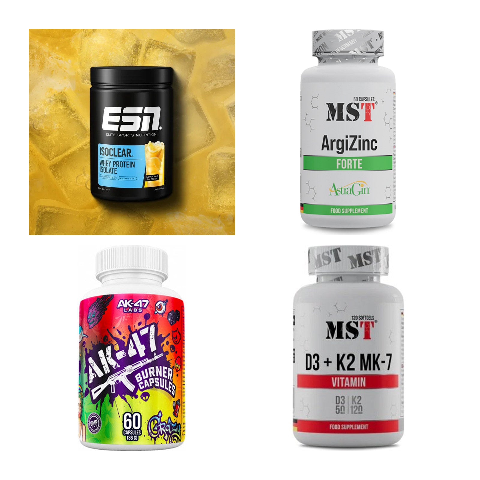 Wettkampfvorbereitung: ESN ISOCLEAR + MST ArgiZinc + 2 weitere – alle enthaltenen Artikel