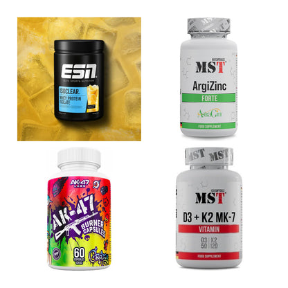 Wettkampfvorbereitung: ESN ISOCLEAR + MST ArgiZinc + 2 weitere – alle enthaltenen Artikel