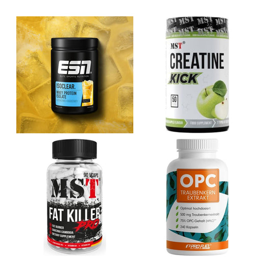 Wettkampfvorbereitung: ESN ISOCLEAR + MST Creatine + 2 weitere – alle enthaltenen Artikel