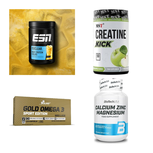 Wettkampfvorbereitung: ESN ISOCLEAR + MST Creatine + 2 weitere – alle enthaltenen Artikel