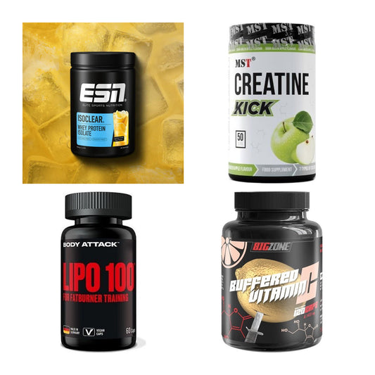 Wettkampfvorbereitung: ESN ISOCLEAR + MST Creatine + 2 weitere – alle enthaltenen Artikel