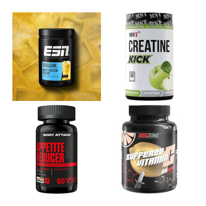 Wettkampfvorbereitung: ESN ISOCLEAR + MST Creatine + 2 weitere – alle enthaltenen Artikel
