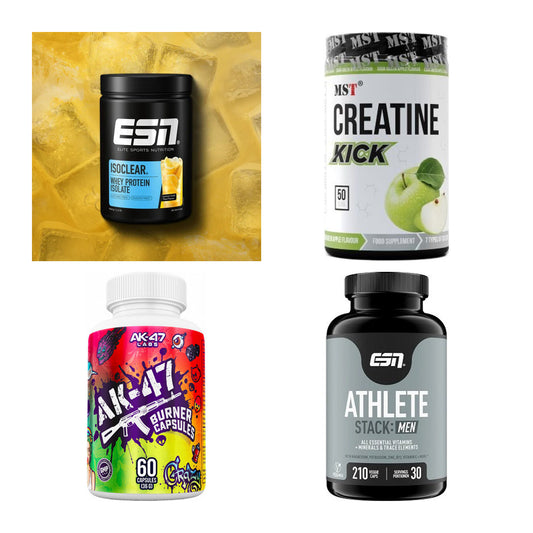 Wettkampfvorbereitung: ESN ISOCLEAR + MST Creatine + 2 weitere – alle enthaltenen Artikel