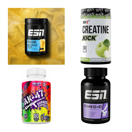 Wettkampfvorbereitung: ESN ISOCLEAR + MST Creatine + 2 weitere – alle enthaltenen Artikel