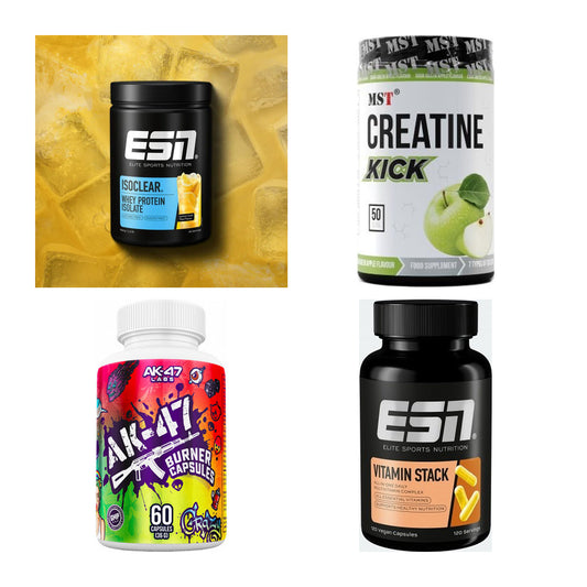 Wettkampfvorbereitung: ESN ISOCLEAR + MST Creatine + 2 weitere – alle enthaltenen Artikel