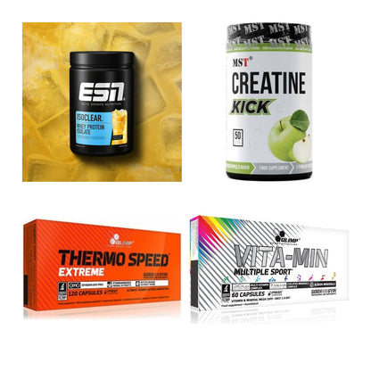 Wettkampfvorbereitung: ESN ISOCLEAR + MST Creatine + 2 weitere – alle enthaltenen Artikel