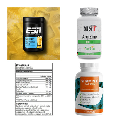 Wettkampfvorbereitung: ESN ISOCLEAR + MST ArgiZinc + 2 weitere – alle enthaltenen Artikel