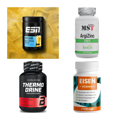 Wettkampfvorbereitung: ESN ISOCLEAR + MST ArgiZinc + 2 weitere – alle enthaltenen Artikel