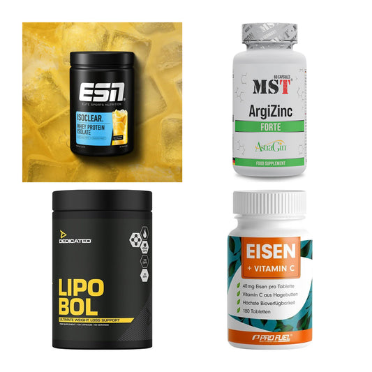 Wettkampfvorbereitung: ESN ISOCLEAR + MST ArgiZinc + 2 weitere – alle enthaltenen Artikel