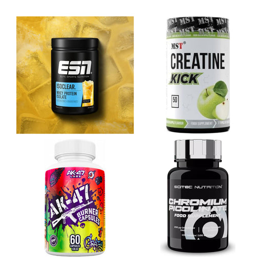 Wettkampfvorbereitung: ESN ISOCLEAR + MST Creatine + 2 weitere – alle enthaltenen Artikel