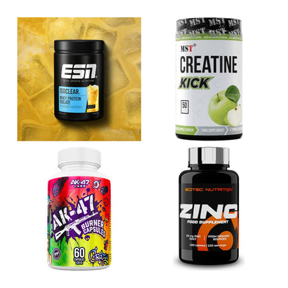 Wettkampfvorbereitung: ESN ISOCLEAR + MST Creatine + 2 weitere – alle enthaltenen Artikel