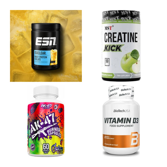 Wettkampfvorbereitung: ESN ISOCLEAR + MST Creatine + 2 weitere – alle enthaltenen Artikel