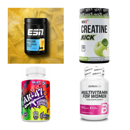 Wettkampfvorbereitung: ESN ISOCLEAR + MST Creatine + 2 weitere – alle enthaltenen Artikel