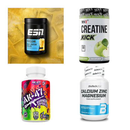 Wettkampfvorbereitung: ESN ISOCLEAR + MST Creatine + 2 weitere – alle enthaltenen Artikel