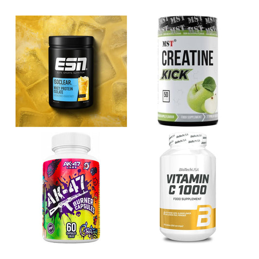 Wettkampfvorbereitung: ESN ISOCLEAR + MST Creatine + 2 weitere – alle enthaltenen Artikel