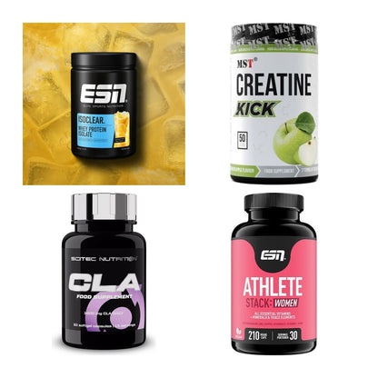 Wettkampfvorbereitung: ESN ISOCLEAR + MST Creatine + 2 weitere – alle enthaltenen Artikel