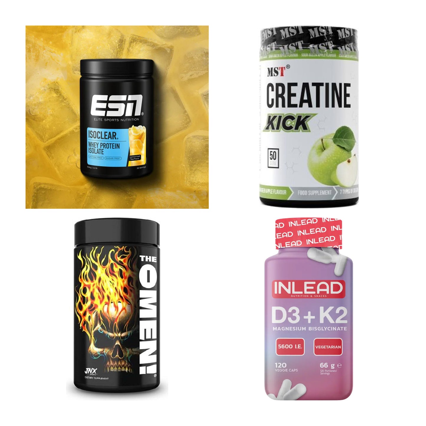 Wettkampfvorbereitung: ESN ISOCLEAR + MST Creatine + 2 weitere – alle enthaltenen Artikel