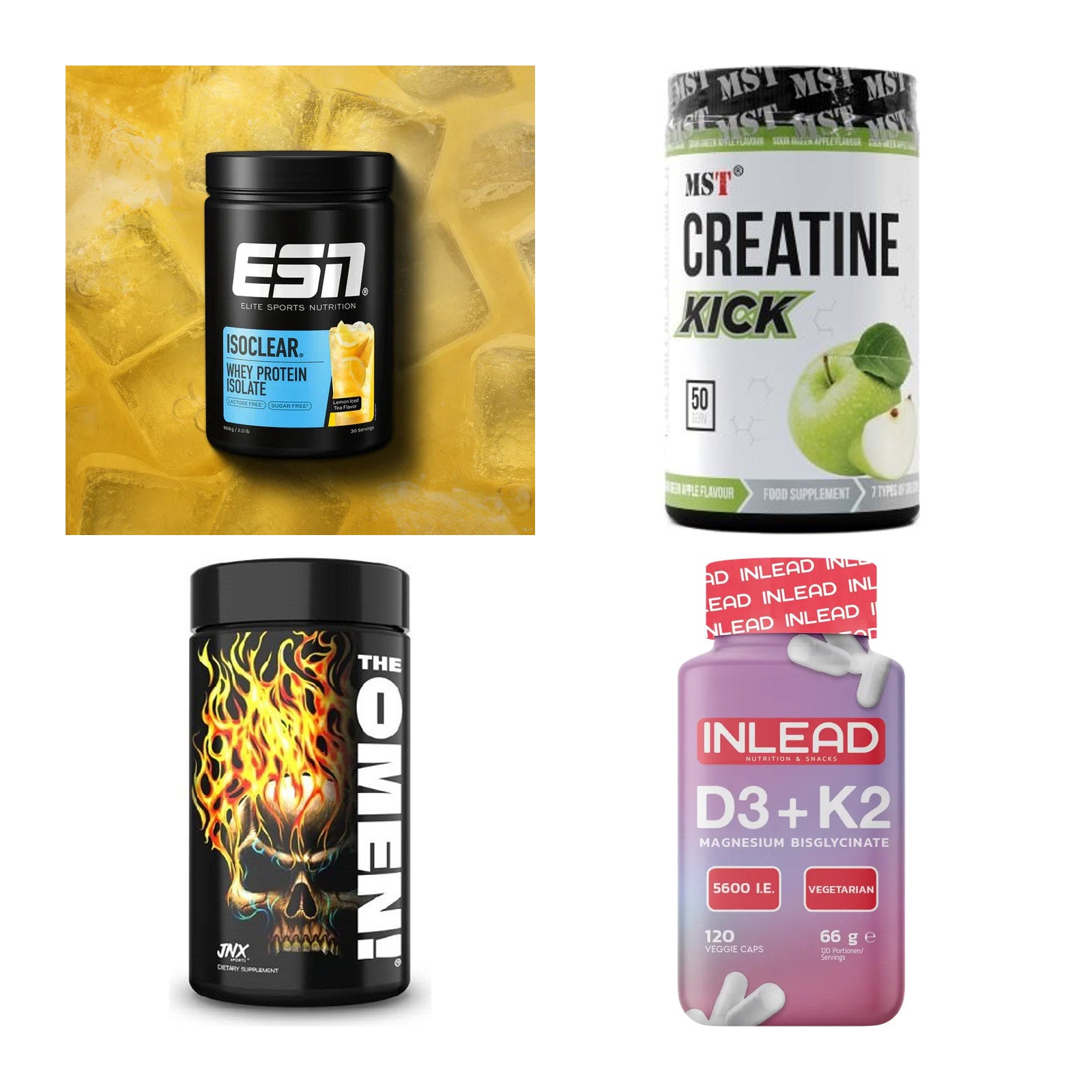 Wettkampfvorbereitung: ESN ISOCLEAR + MST Creatine + 2 weitere – alle enthaltenen Artikel