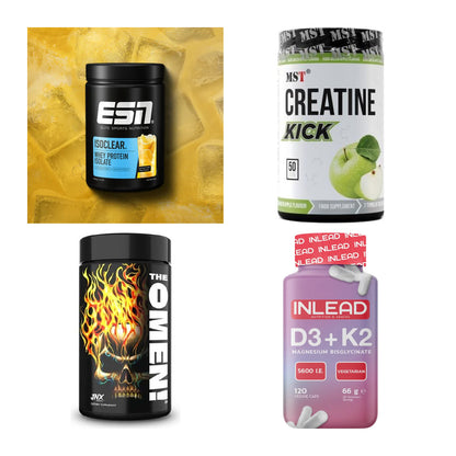 Wettkampfvorbereitung: ESN ISOCLEAR + MST Creatine + 2 weitere – alle enthaltenen Artikel