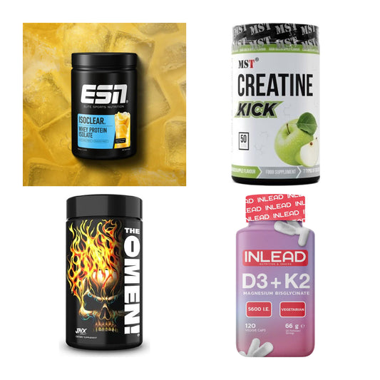 Wettkampfvorbereitung: ESN ISOCLEAR + MST Creatine + 2 weitere – alle enthaltenen Artikel