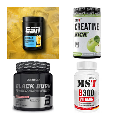 Wettkampfvorbereitung: ESN ISOCLEAR + MST Creatine + 2 weitere – alle enthaltenen Artikel