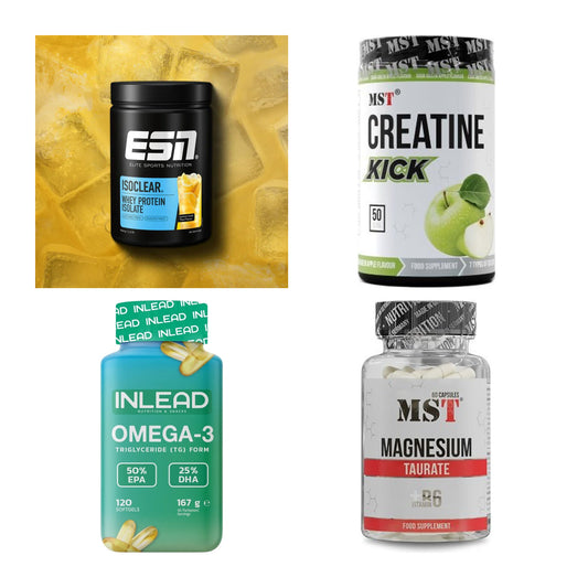 Wettkampfvorbereitung: ESN ISOCLEAR + MST Creatine + 2 weitere – alle enthaltenen Artikel