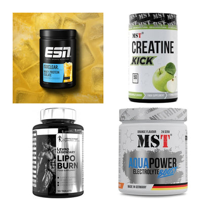 Wettkampfvorbereitung: ESN ISOCLEAR + MST Creatine + 2 weitere – alle enthaltenen Artikel