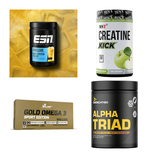 Wettkampfvorbereitung: ESN ISOCLEAR + MST Creatine + 2 weitere – alle enthaltenen Artikel
