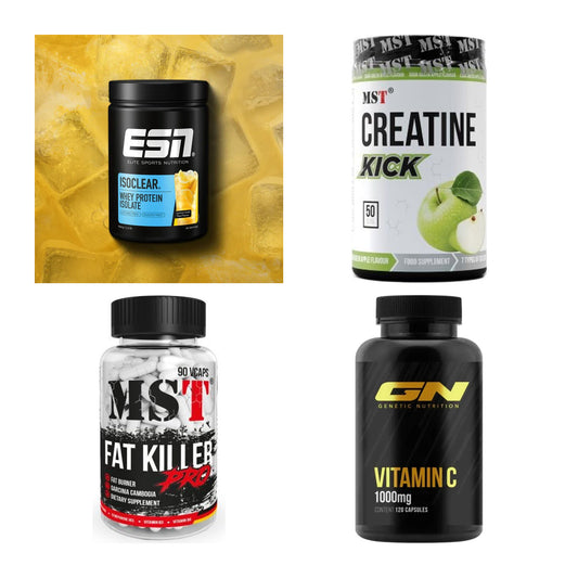 Wettkampfvorbereitung: ESN ISOCLEAR + MST Creatine + 2 weitere – alle enthaltenen Artikel