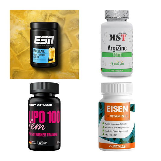 Wettkampfvorbereitung: ESN ISOCLEAR + MST ArgiZinc + 2 weitere – alle enthaltenen Artikel