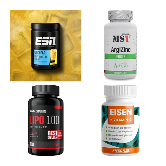 Wettkampfvorbereitung: ESN ISOCLEAR + MST ArgiZinc + 2 weitere – alle enthaltenen Artikel