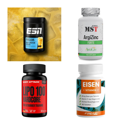 Wettkampfvorbereitung: ESN ISOCLEAR + MST ArgiZinc + 2 weitere – alle enthaltenen Artikel