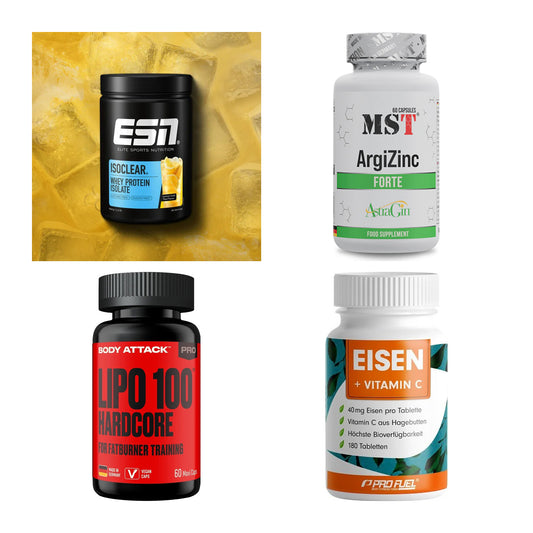 Wettkampfvorbereitung: ESN ISOCLEAR + MST ArgiZinc + 2 weitere – alle enthaltenen Artikel