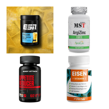 Wettkampfvorbereitung: ESN ISOCLEAR + MST ArgiZinc + 2 weitere – alle enthaltenen Artikel