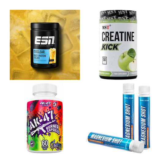 Wettkampfvorbereitung: ESN ISOCLEAR + MST Creatine + 2 weitere – alle enthaltenen Artikel