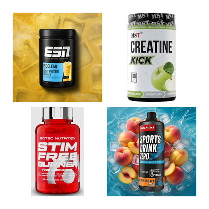 Wettkampfvorbereitung: ESN ISOCLEAR + MST Creatine + 2 weitere – alle enthaltenen Artikel