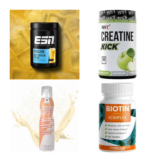 Wettkampfvorbereitung: ESN ISOCLEAR + MST Creatine + 2 weitere – alle enthaltenen Artikel