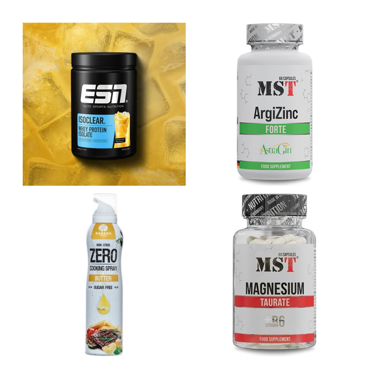 Wettkampfvorbereitung: ESN ISOCLEAR + MST ArgiZinc + 2 weitere – alle enthaltenen Artikel