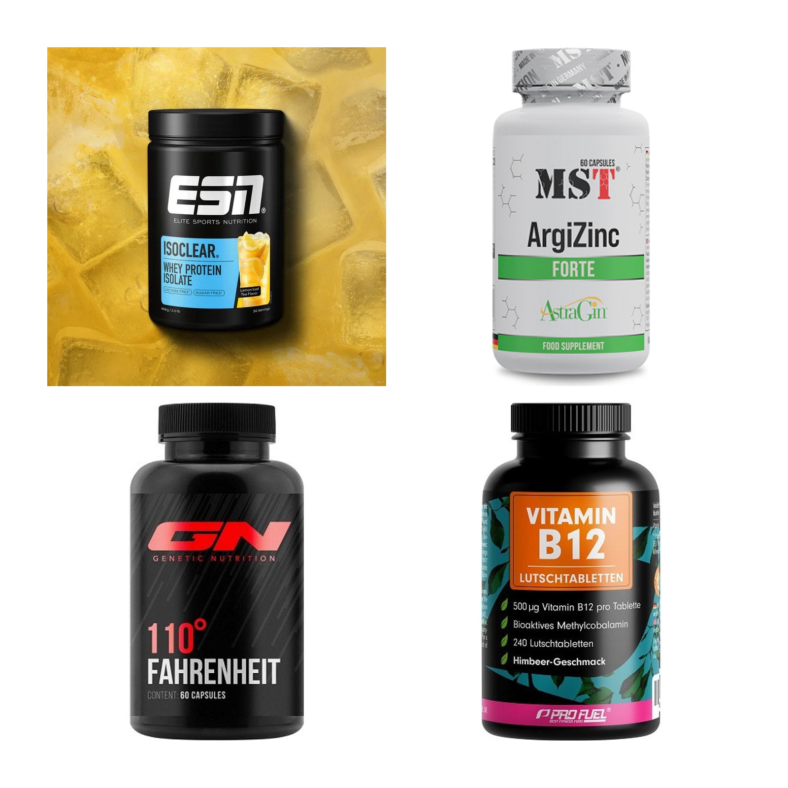 Wettkampfvorbereitung: ESN ISOCLEAR + MST ArgiZinc + 2 weitere – alle enthaltenen Artikel