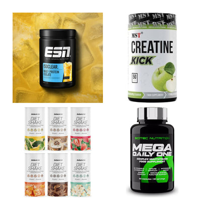 Wettkampfvorbereitung: ESN ISOCLEAR + MST Creatine + 2 weitere – alle enthaltenen Artikel