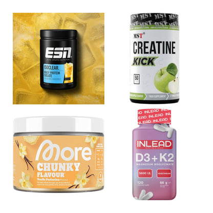 Wettkampfvorbereitung: ESN ISOCLEAR + MST Creatine + 2 weitere – alle enthaltenen Artikel